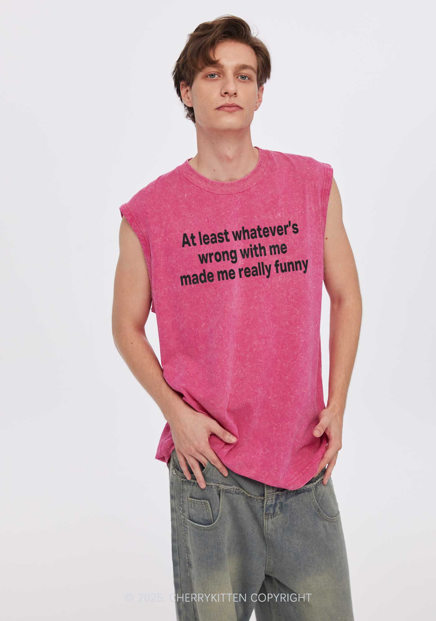 Made Me Really Funny Y2K Washed Tank Cherrykitten