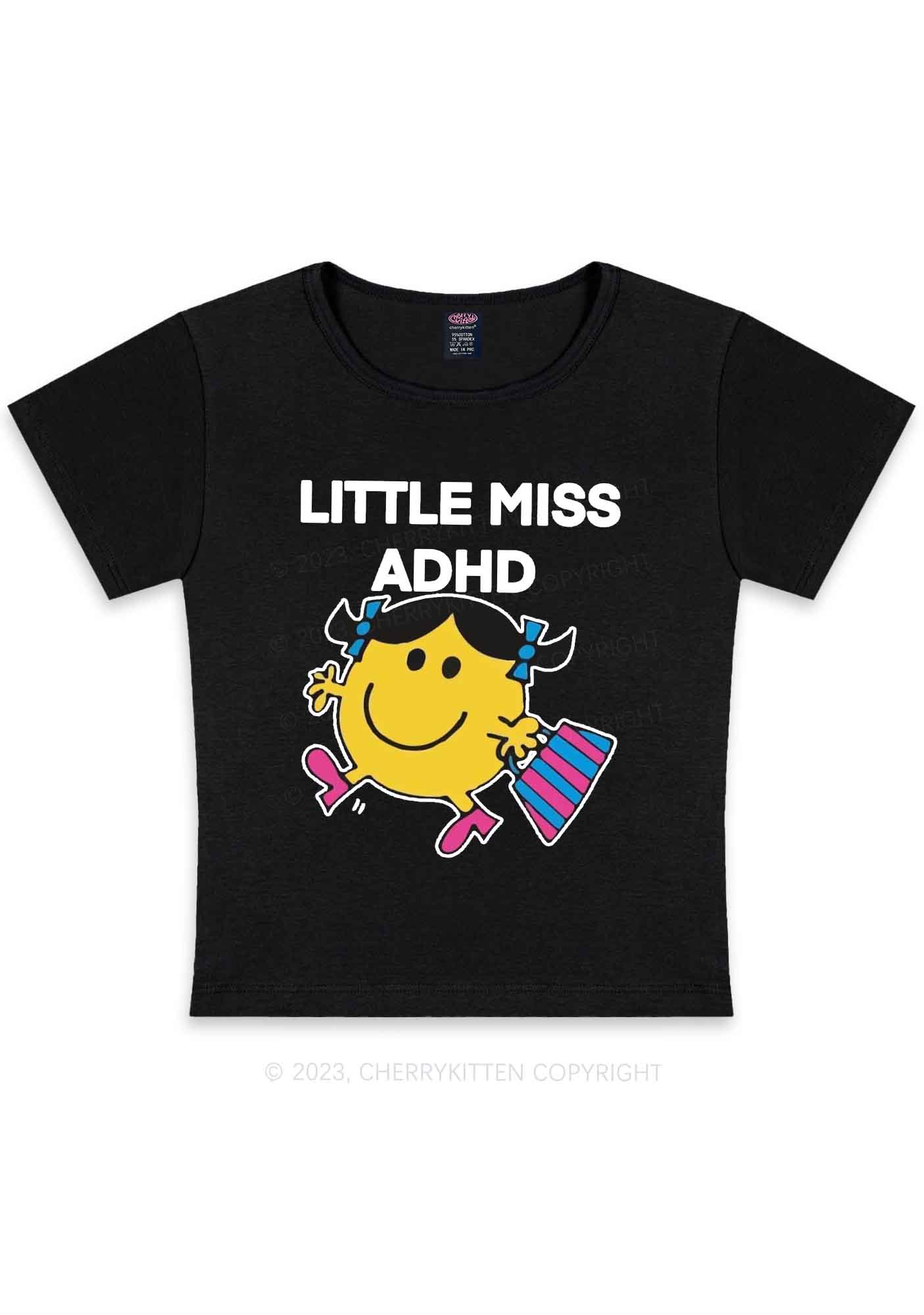 Curvy Little Miss ADHD Y2K Baby Tee Cherrykitten