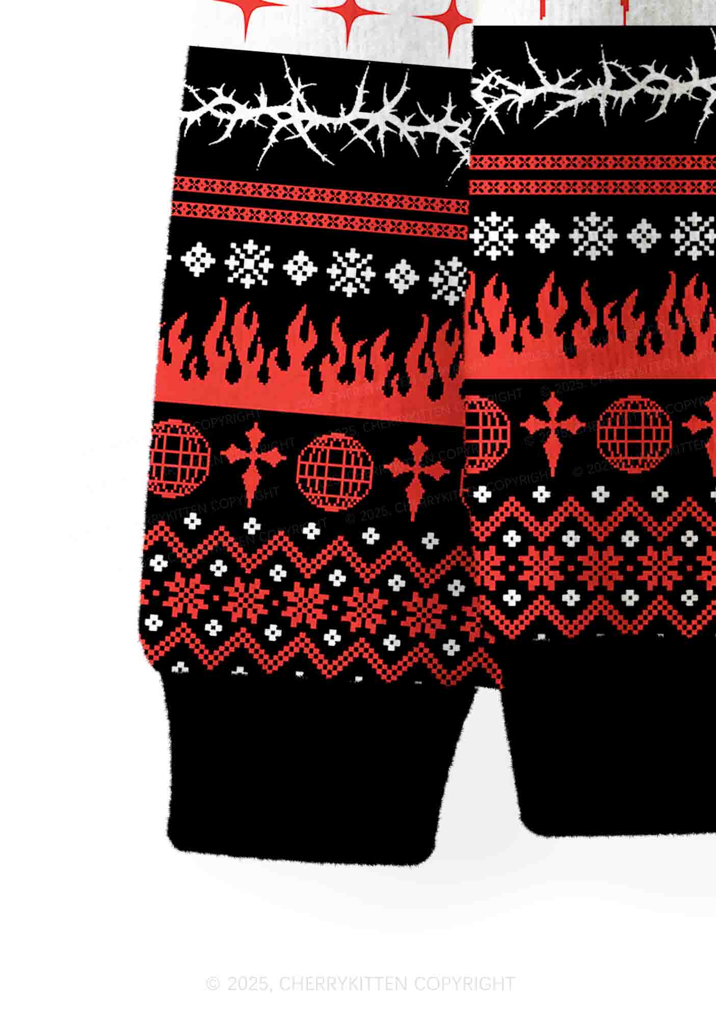 From Hell With Love Y2K Christmas Cardigan Knit Sweatshirt Cherrykitten