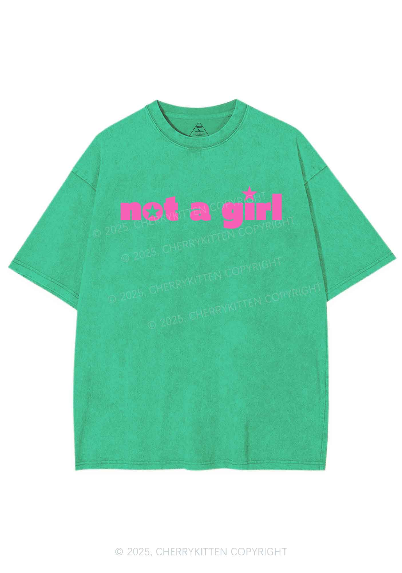 Not A Girl Y2K Shirts Washed Tee Cherrykitten