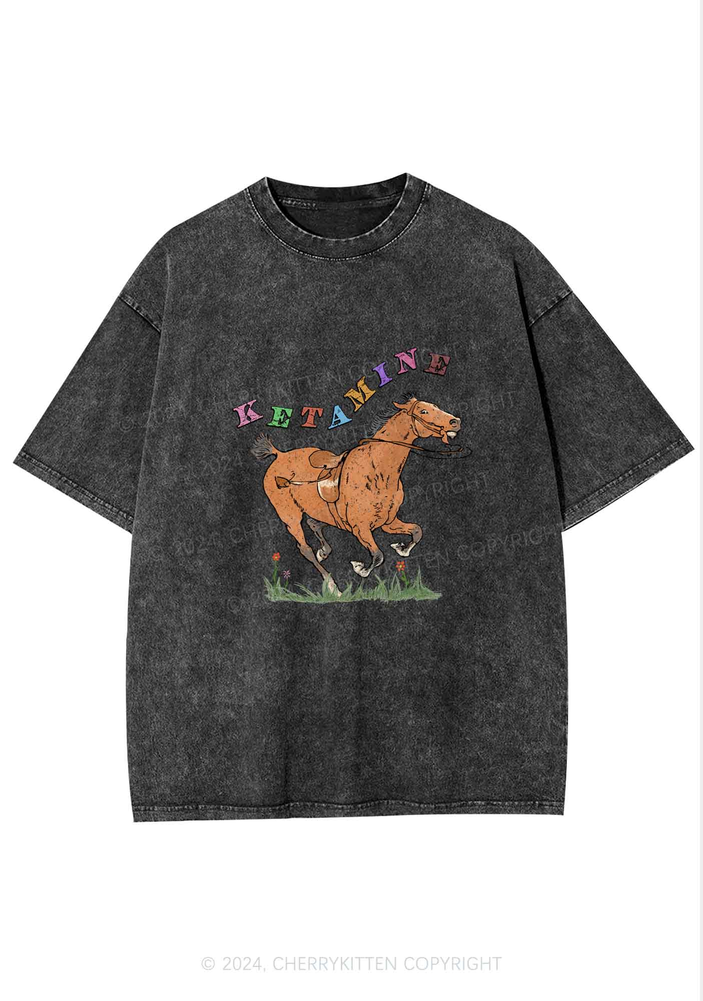 Orange Pony Y2K Washed Tee Cherrykitten