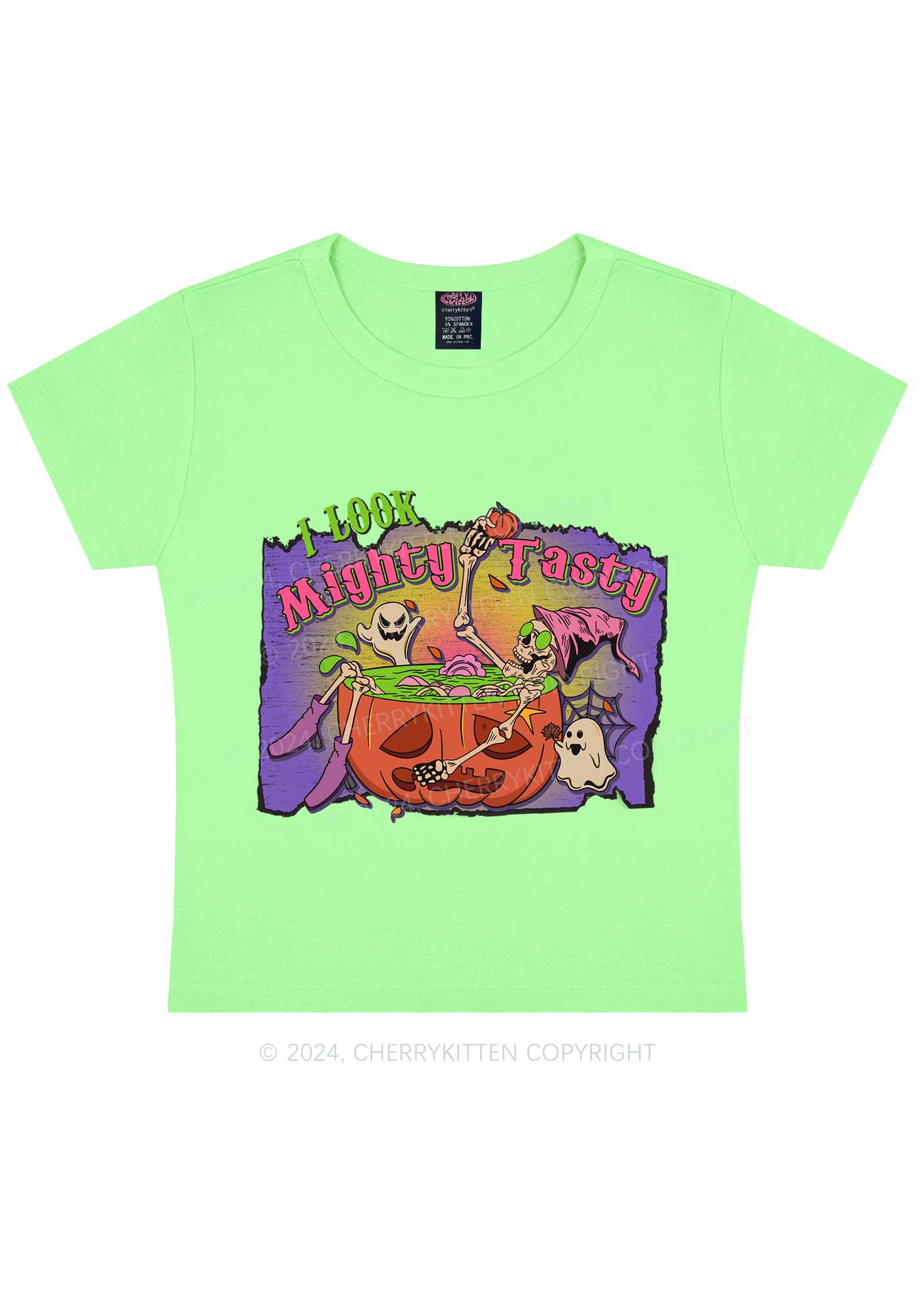 Mighty Tasty Halloween Y2K Baby Tee Cherrykitten