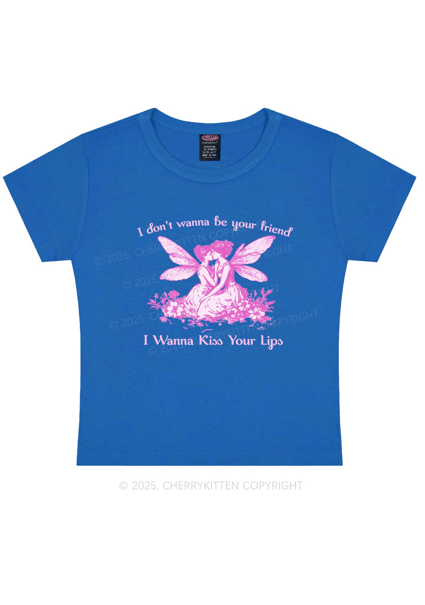 I Wanna Kiss Your Lips Pride Y2K Baby Tee Cherrykitten