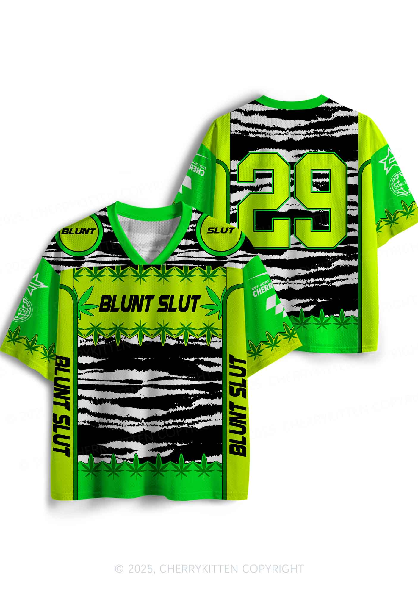 Custom Green Blunt Slxt Y2K Sport Jersey Shirts Cherrykitten