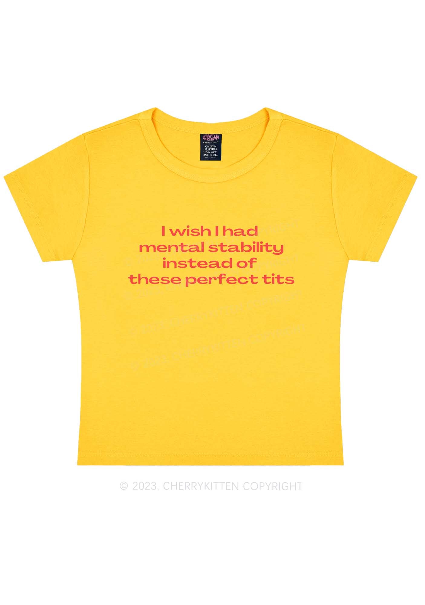 Mental Stability Y2K Baby Tee Cherrykitten