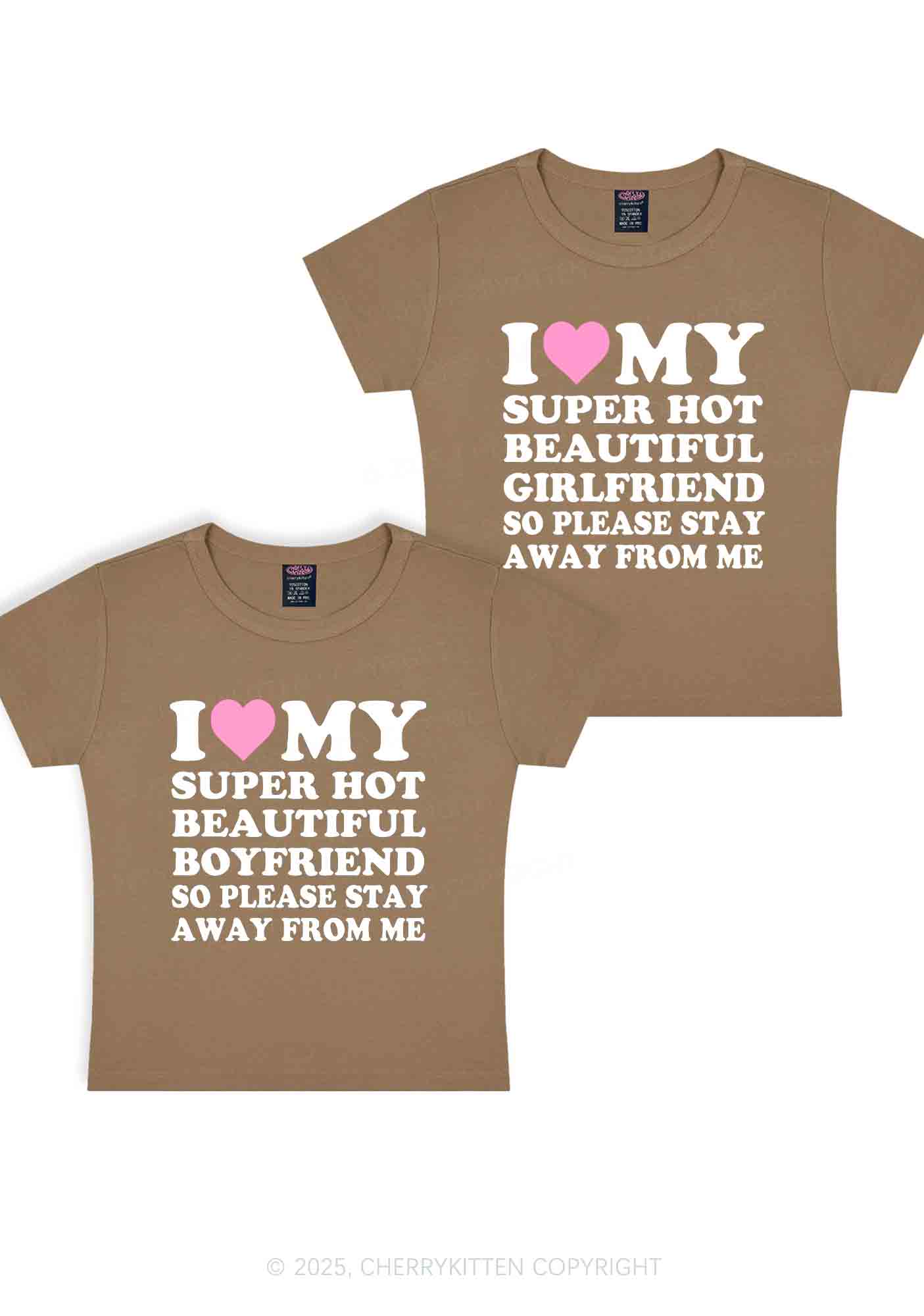 My Super Hot BF GF Y2K Valentine's Day Baby Tee Cherrykitten