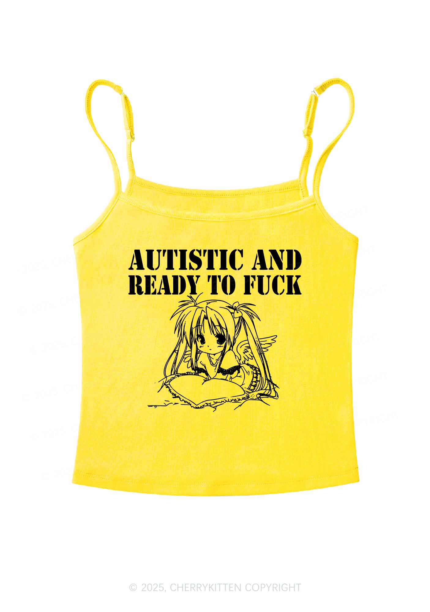 Autistic Ready To Fxxk Y2K Spaghetti Strap Cami Cherrykitten
