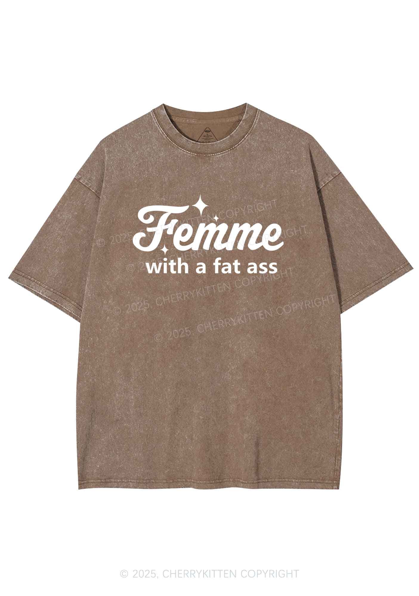 Femme With Fat Axx Pride Y2K Shirts Washed Tee Cherrykitten