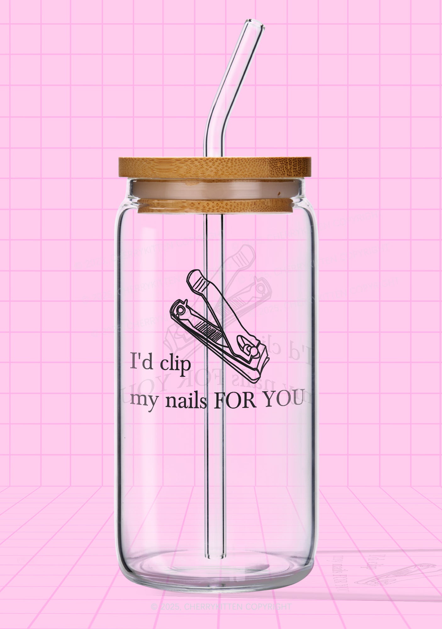 Clip Nails For You Pride Y2K Printed Glass Cup Cherrykitten