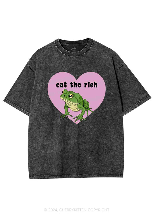 Eat The Rich Frog Y2K Washed Tee Cherrykitten