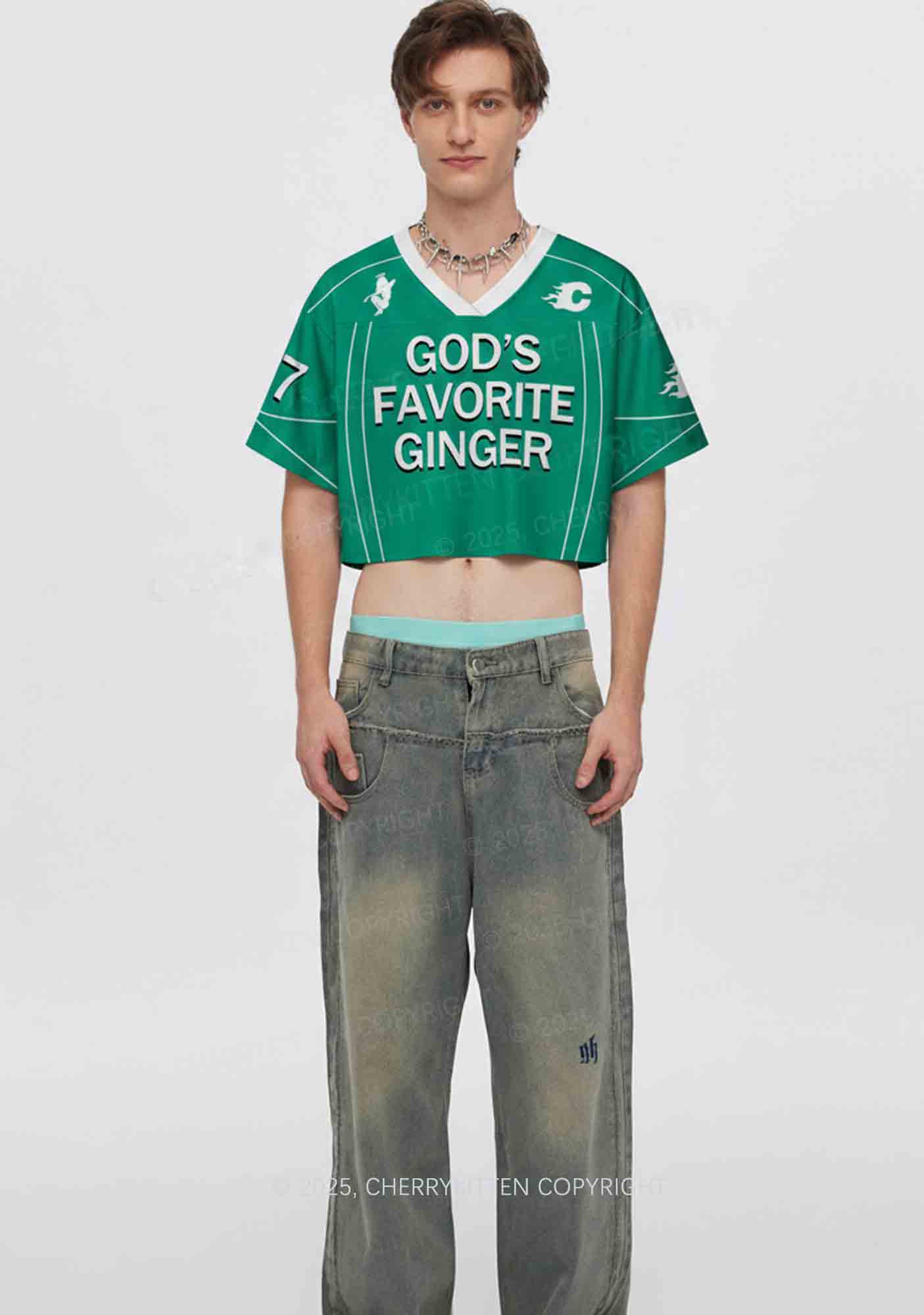 Custom Gods Favorite Ginger Y2K Crop Sport Jersey Shirts Cherrykitten