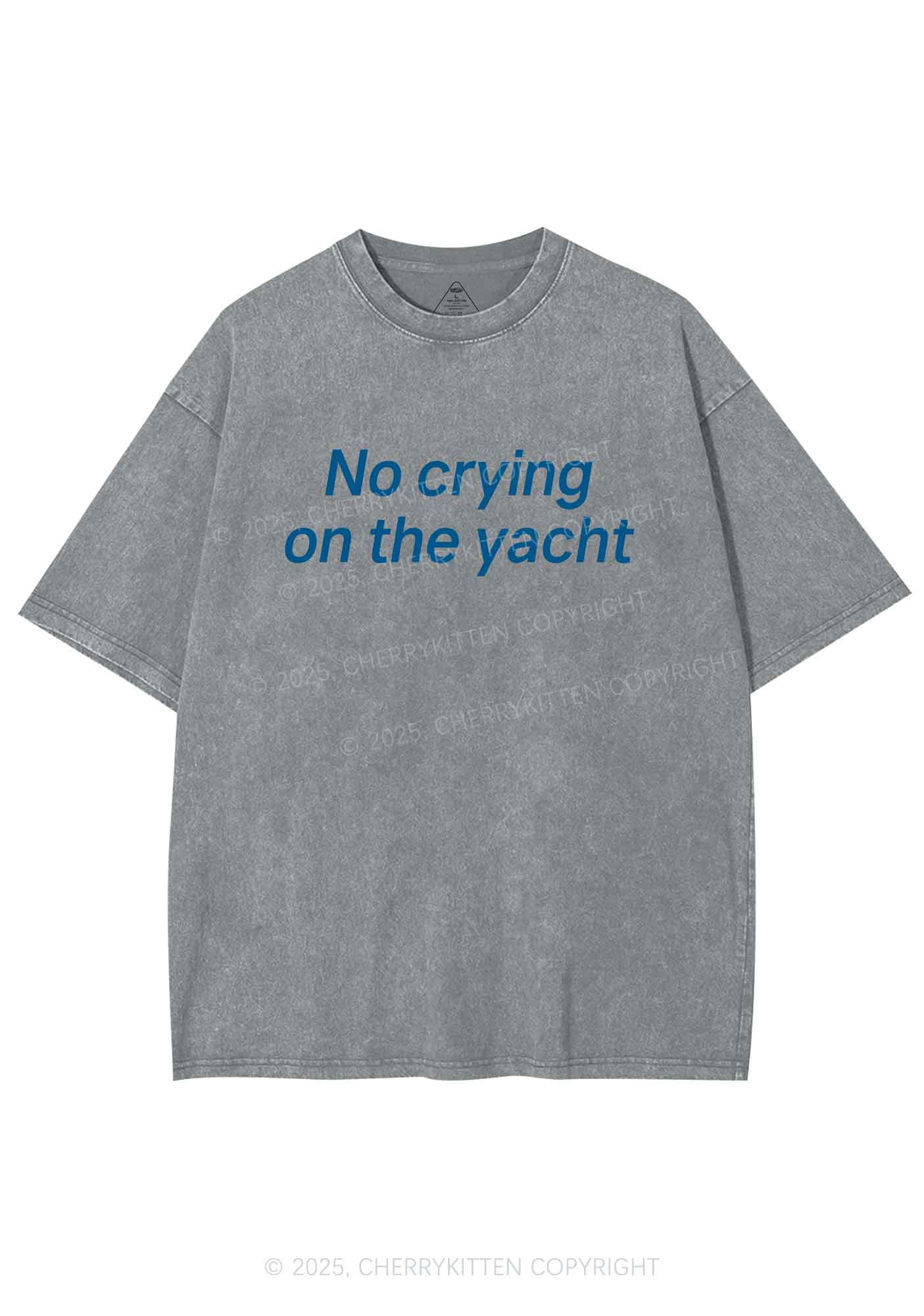 No Crying On Yacht Y2K Shirts Washed Tee Cherrykitten