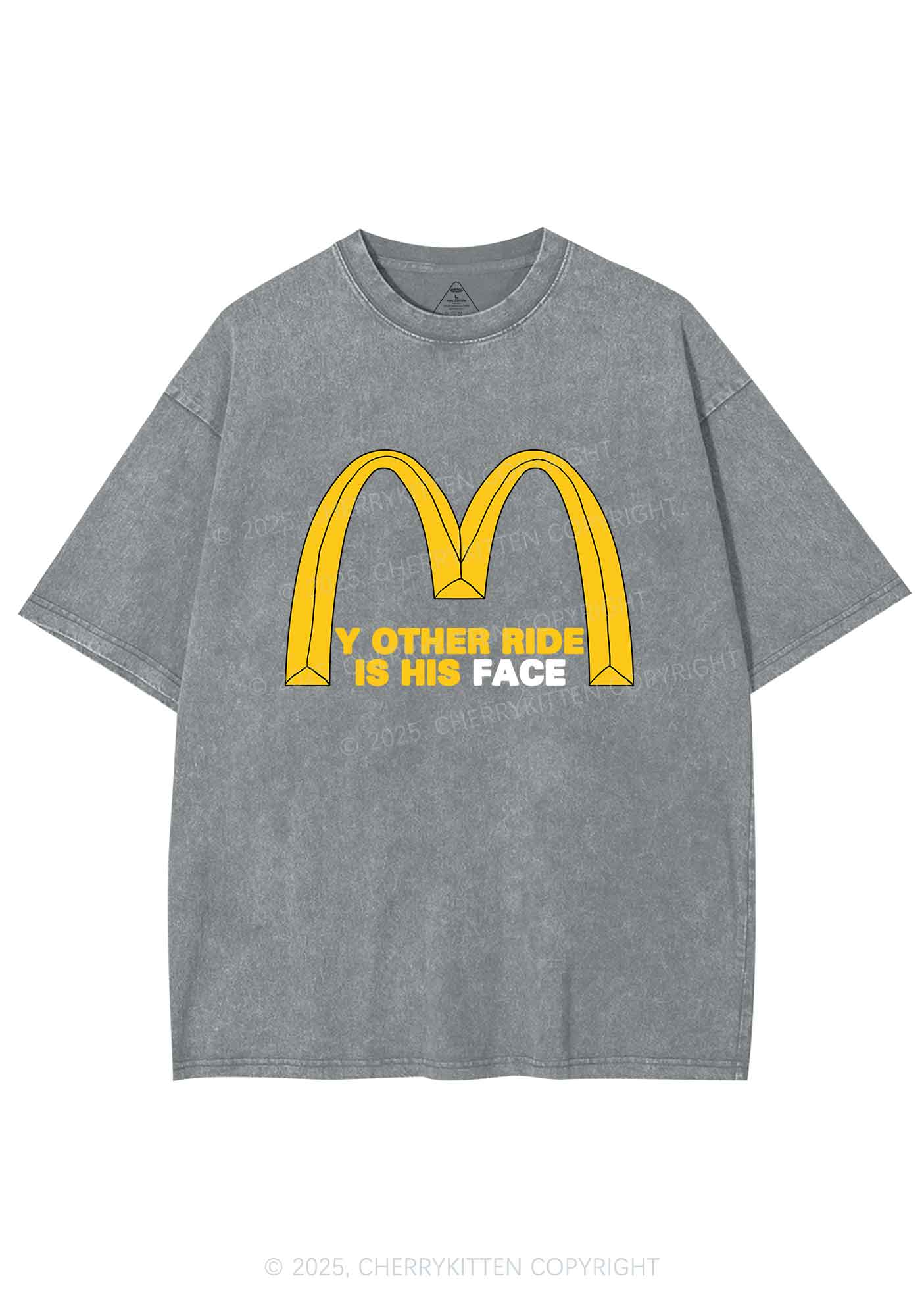 Ride His Face Y2K Shirts Washed Tee Cherrykitten