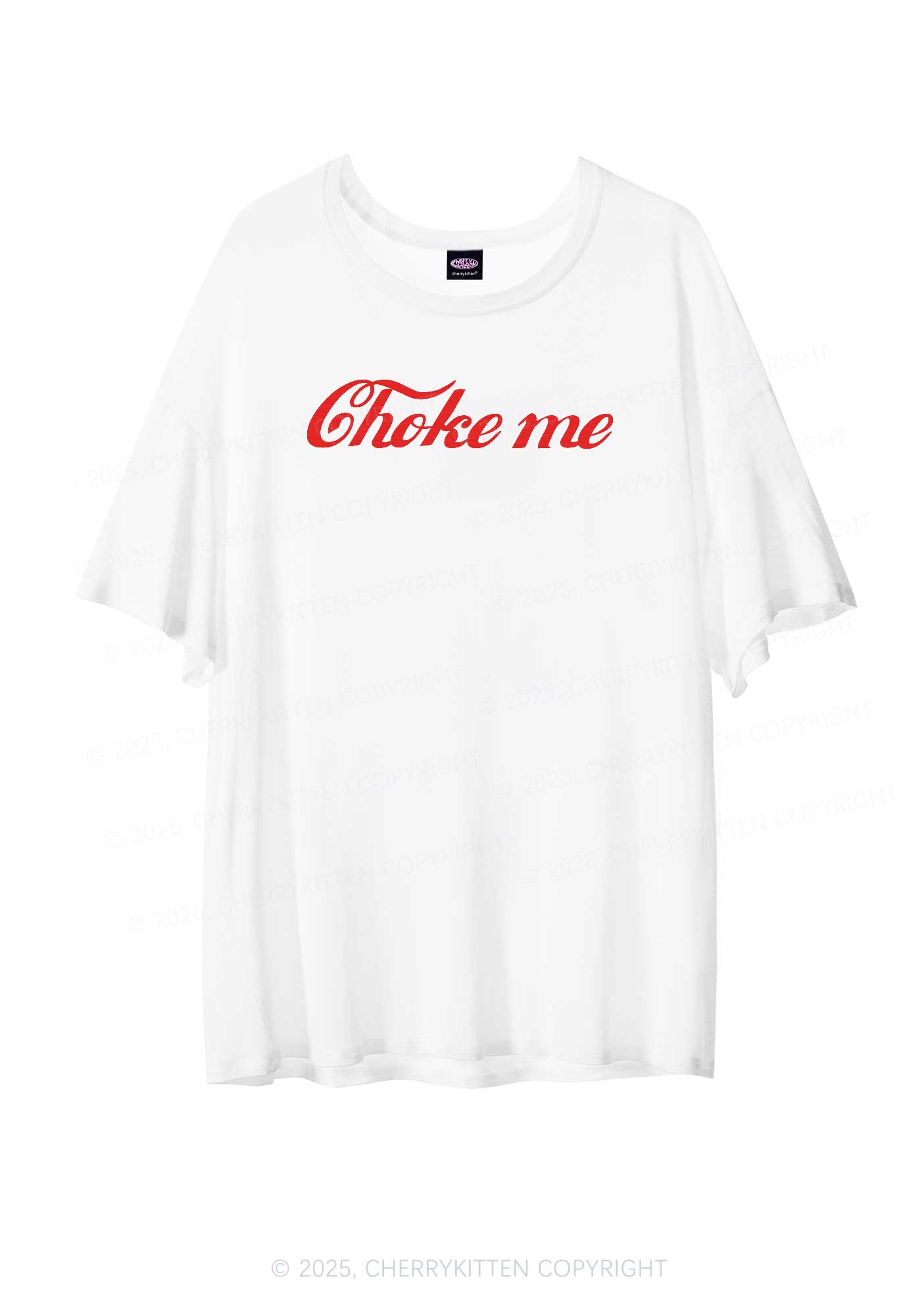 Choke Me Y2K Sheer Boyfriend Tee Cherrykitten