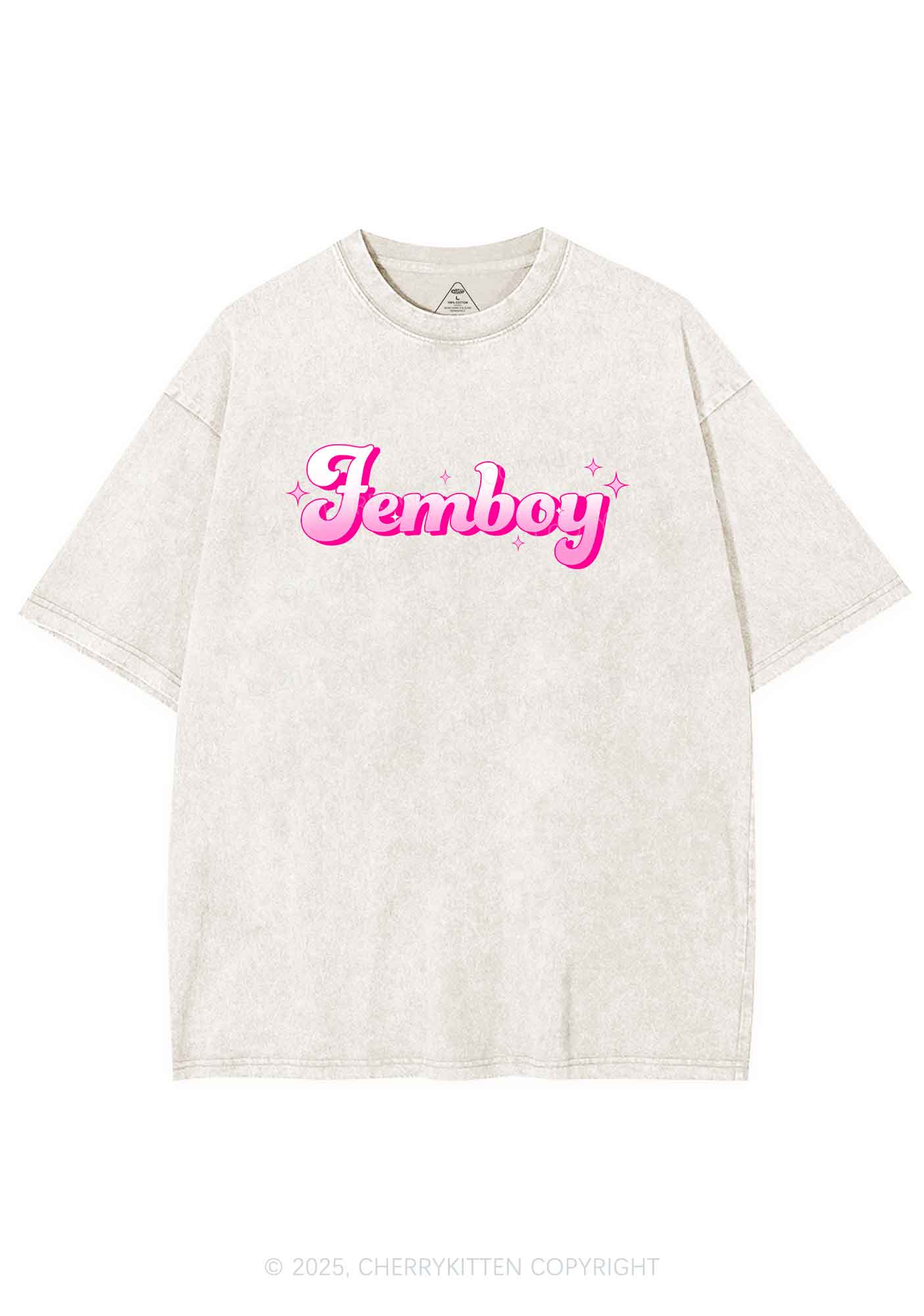 Femboy Pride Y2K Shirts Washed Tee Cherrykitten
