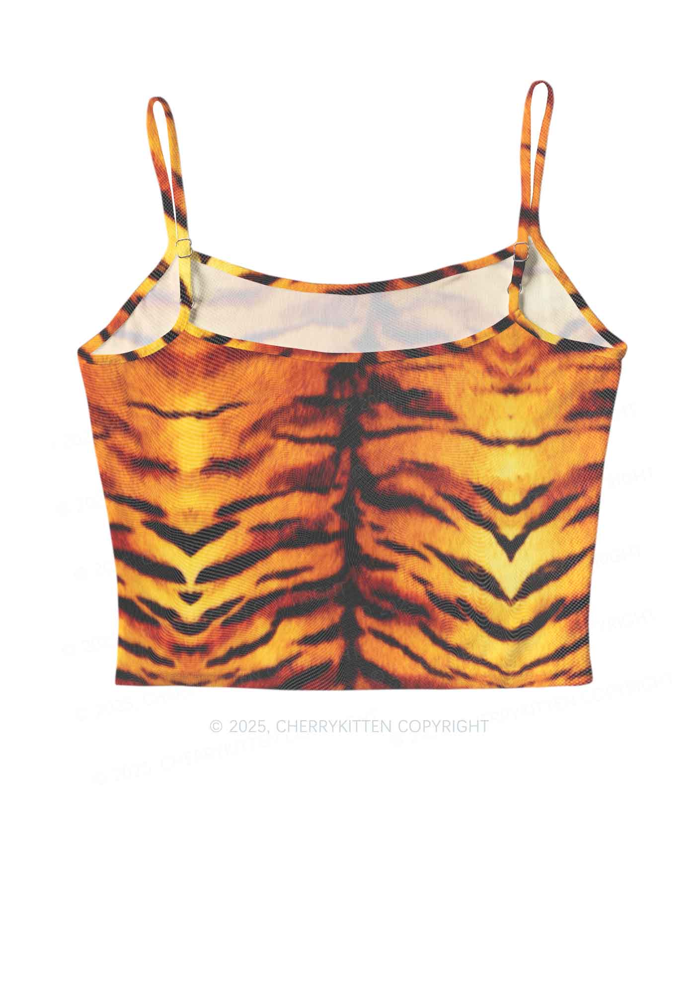 Wild Tiger Texture Y2K Mesh Cami Tank Cherrykitten