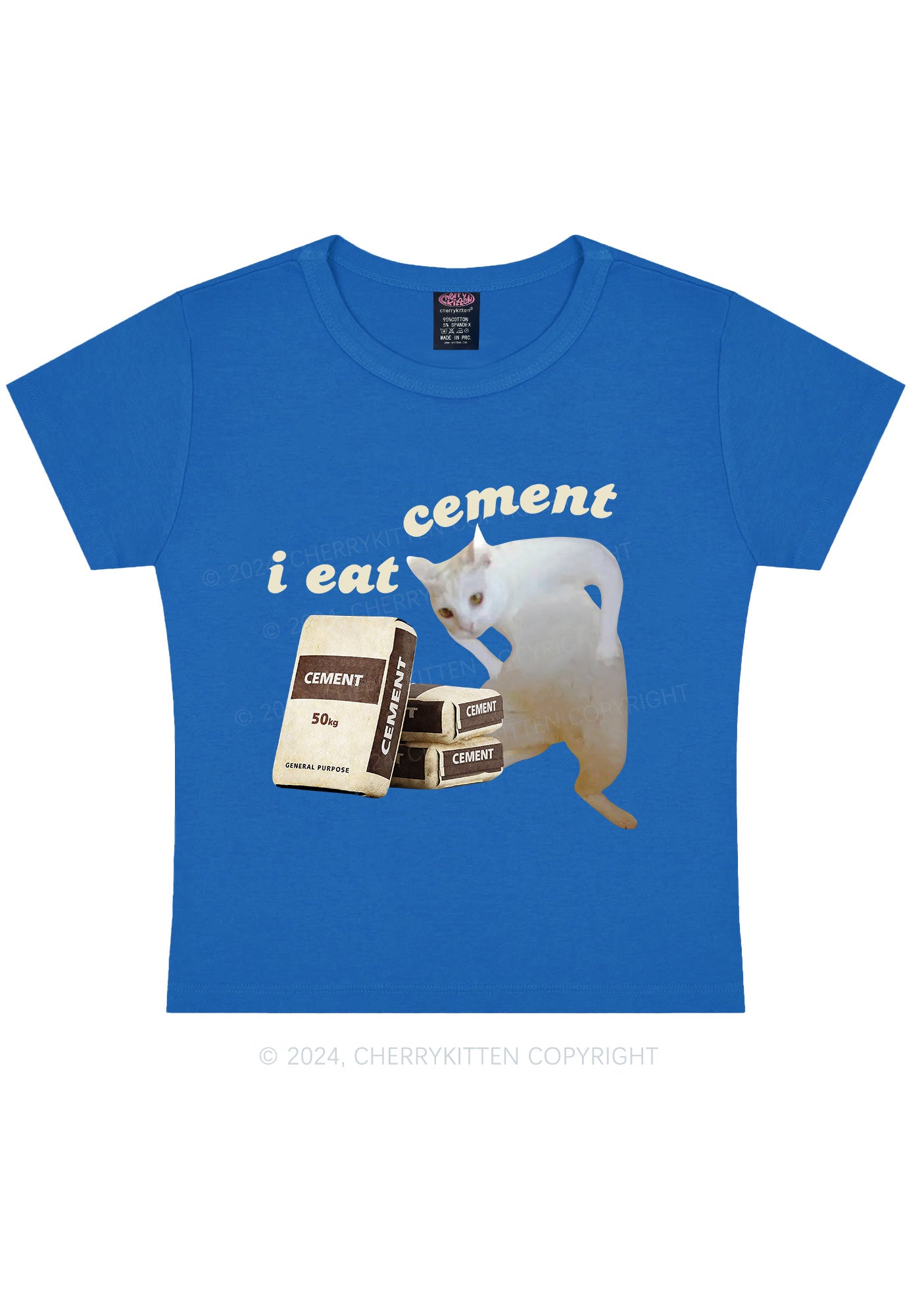 I Eat Cement Y2K Baby Tee Cherrykitten