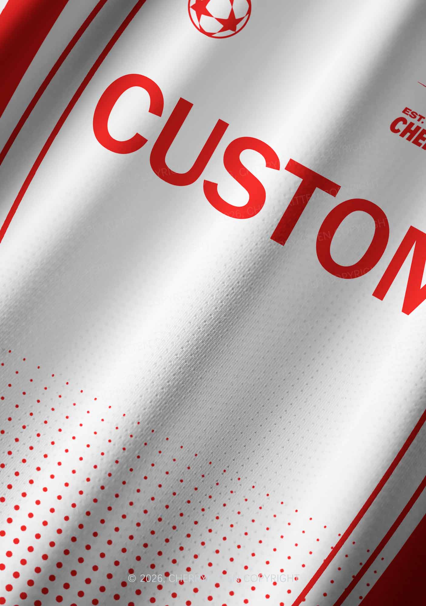 Custom Red Gradient Dots Y2K Football Jersey Shirts Cherrykitten