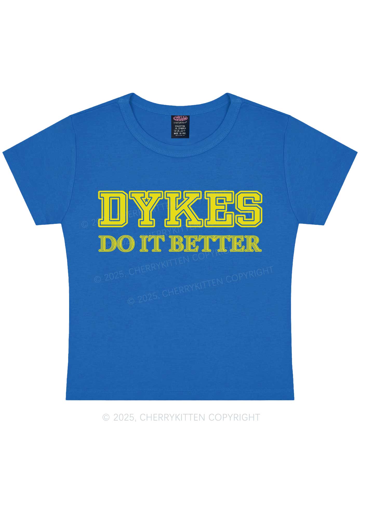 Dykes Do It Better Pride Y2K Baby Tee Cherrykitten