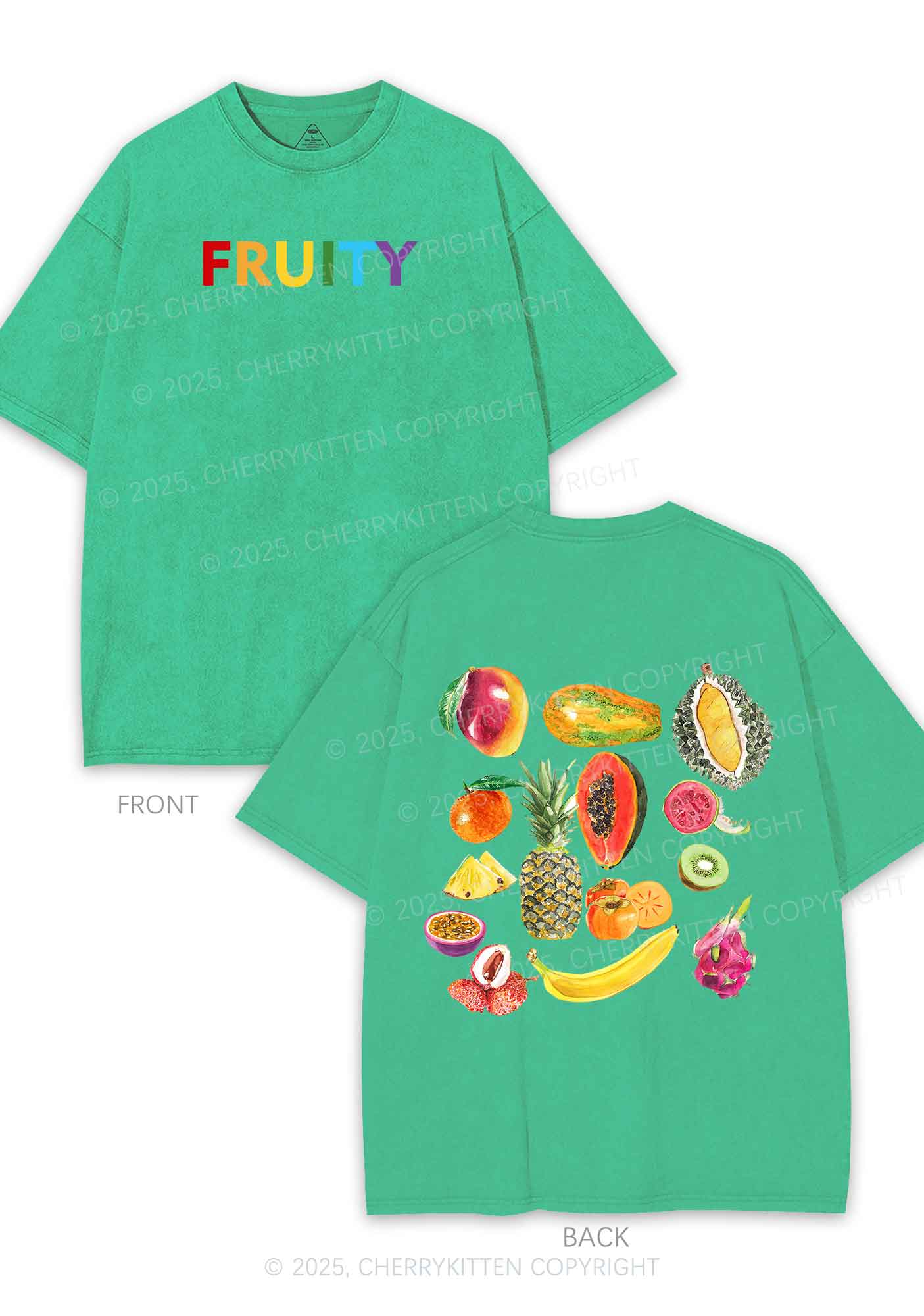 Fruity Two Sides Pride Y2K Shirts Washed Tee Cherrykitten