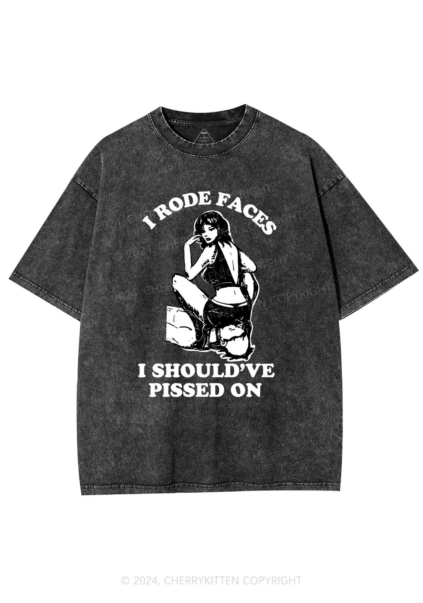 I Rode Faces Y2K Washed Tee Cherrykitten