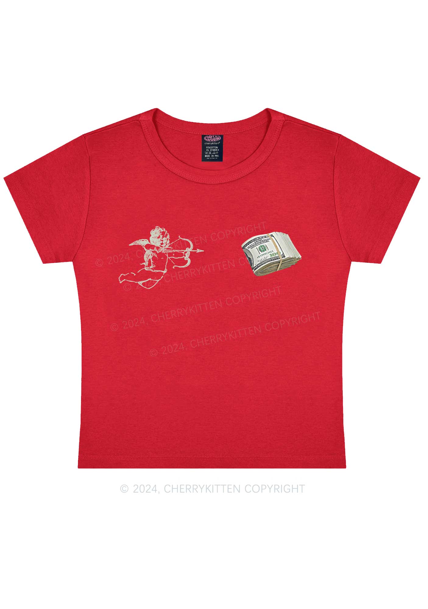 Cupid Cash Y2K Valentine's Day Baby Tee Cherrykitten