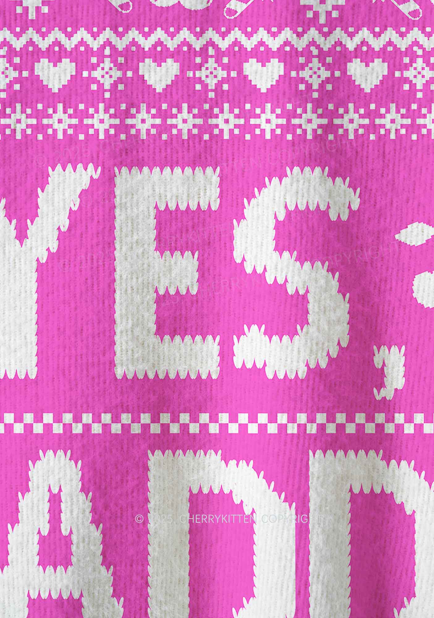 Yes Daddy Y2K Christmas Knit Sweatshirt Cherrykitten