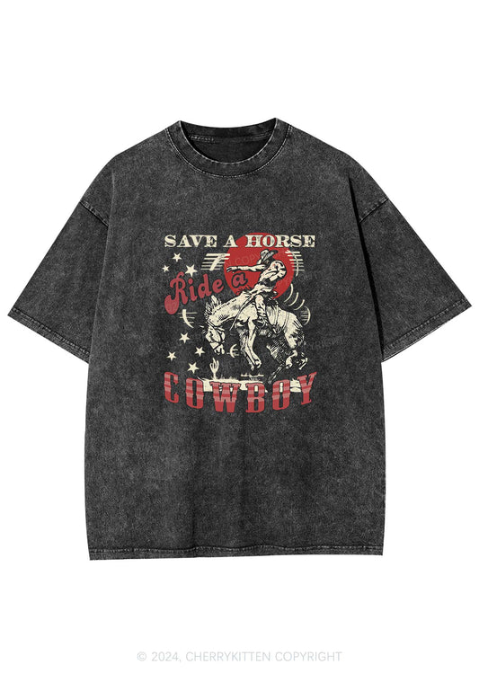 Ride A Cowboy Y2K Washed Tee Cherrykitten