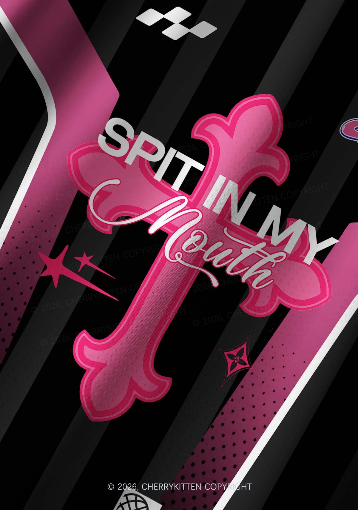 Pink Cross Y2K Football Jersey Shirts Cherrykitten