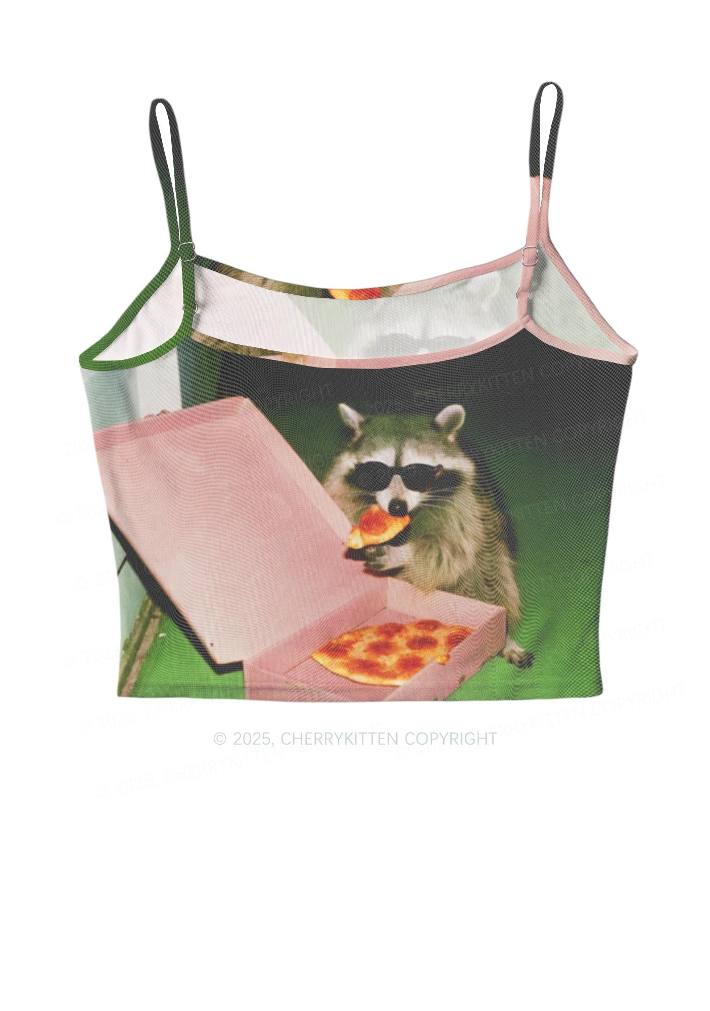 Shades Raccoon Pizza Y2K Mesh Cami Tank Cherrykitten