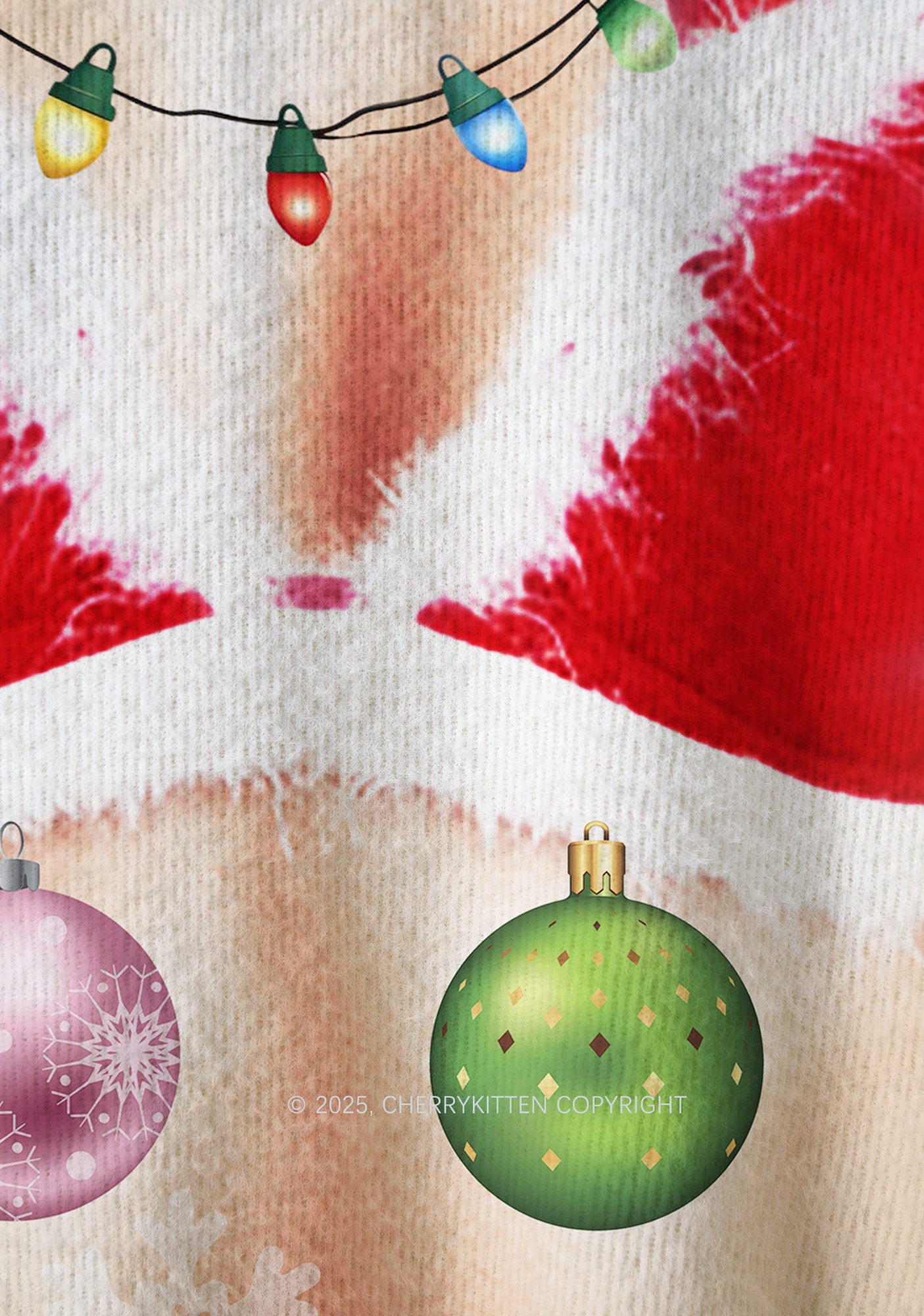 Light Bikini Santa Y2K Christmas Knit Sweatshirt Cherrykitten