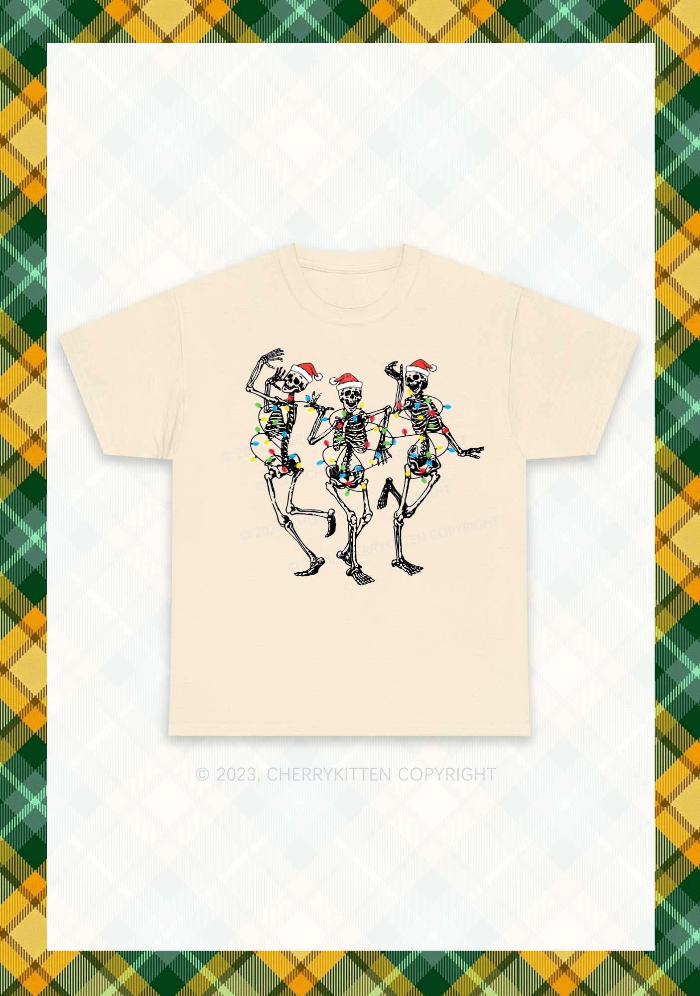 Christmas Dancing Skeletons Chunky Shirt Cherrykitten
