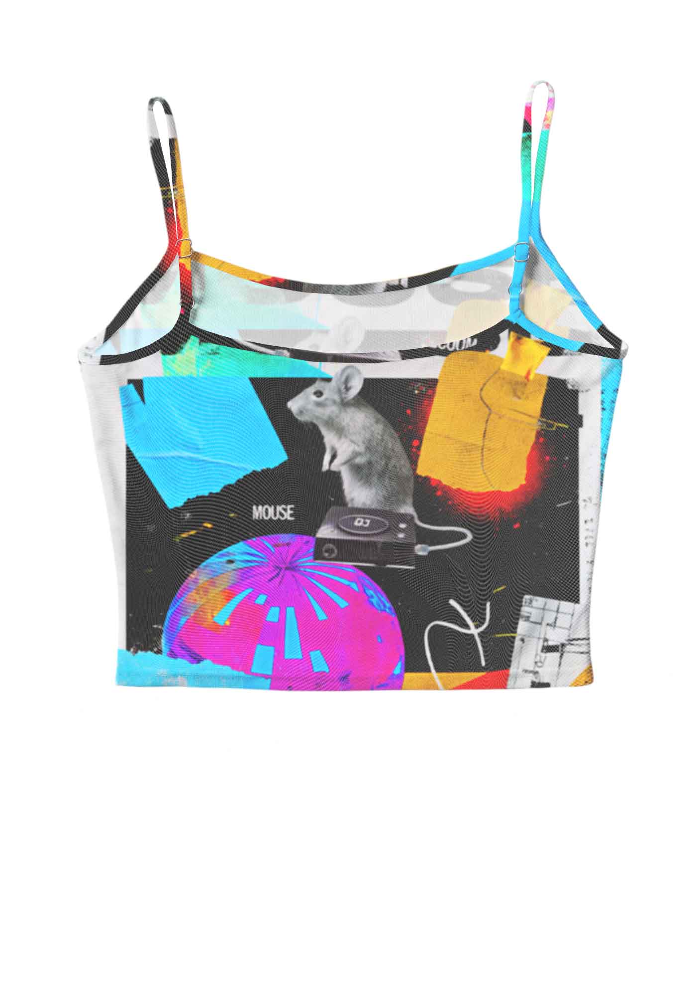 Neon DJ Mouse Y2K Mesh Cami Tank Cherrykitten