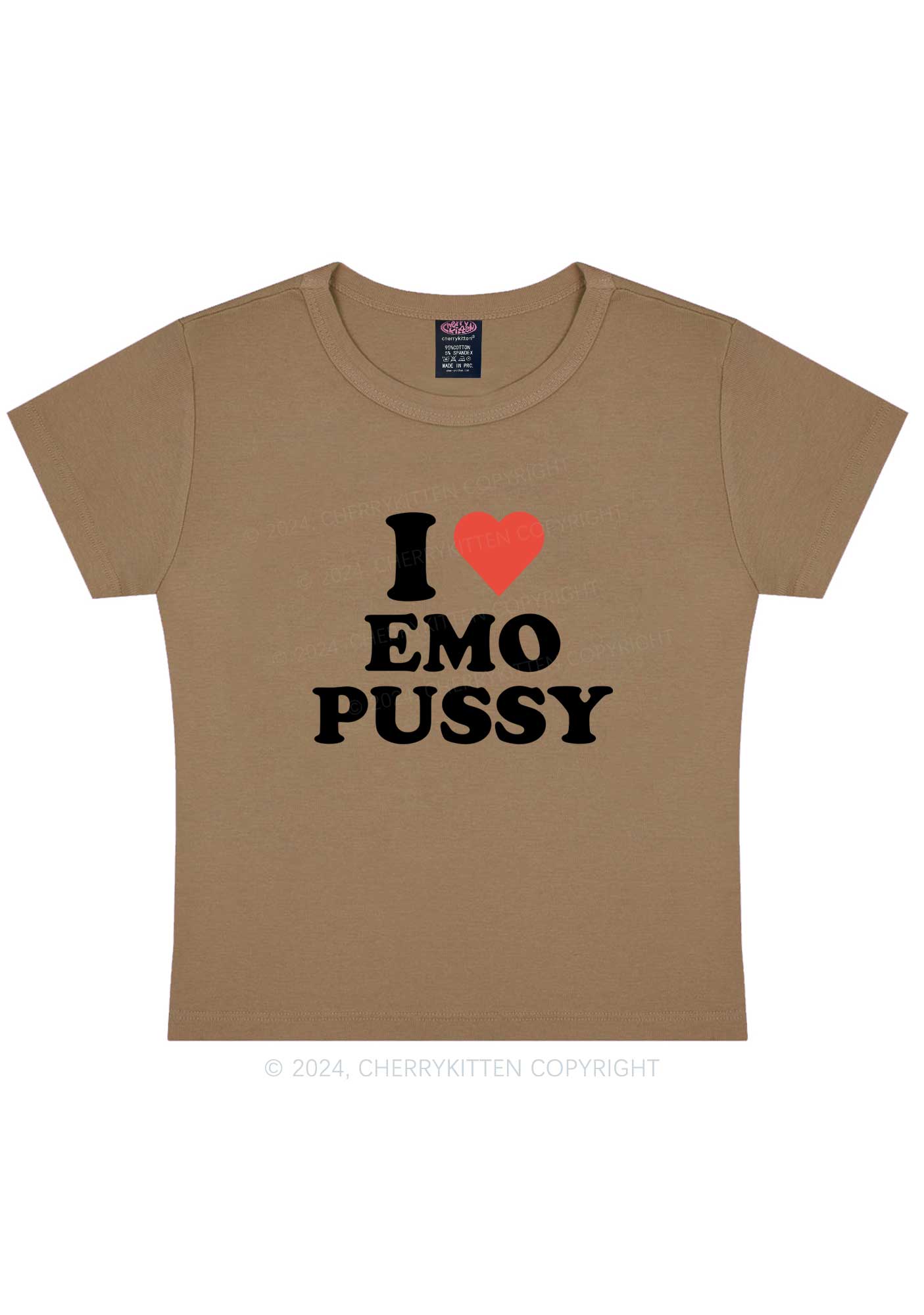 I Love EMO Puxxy Y2K Baby Tee Cherrykitten