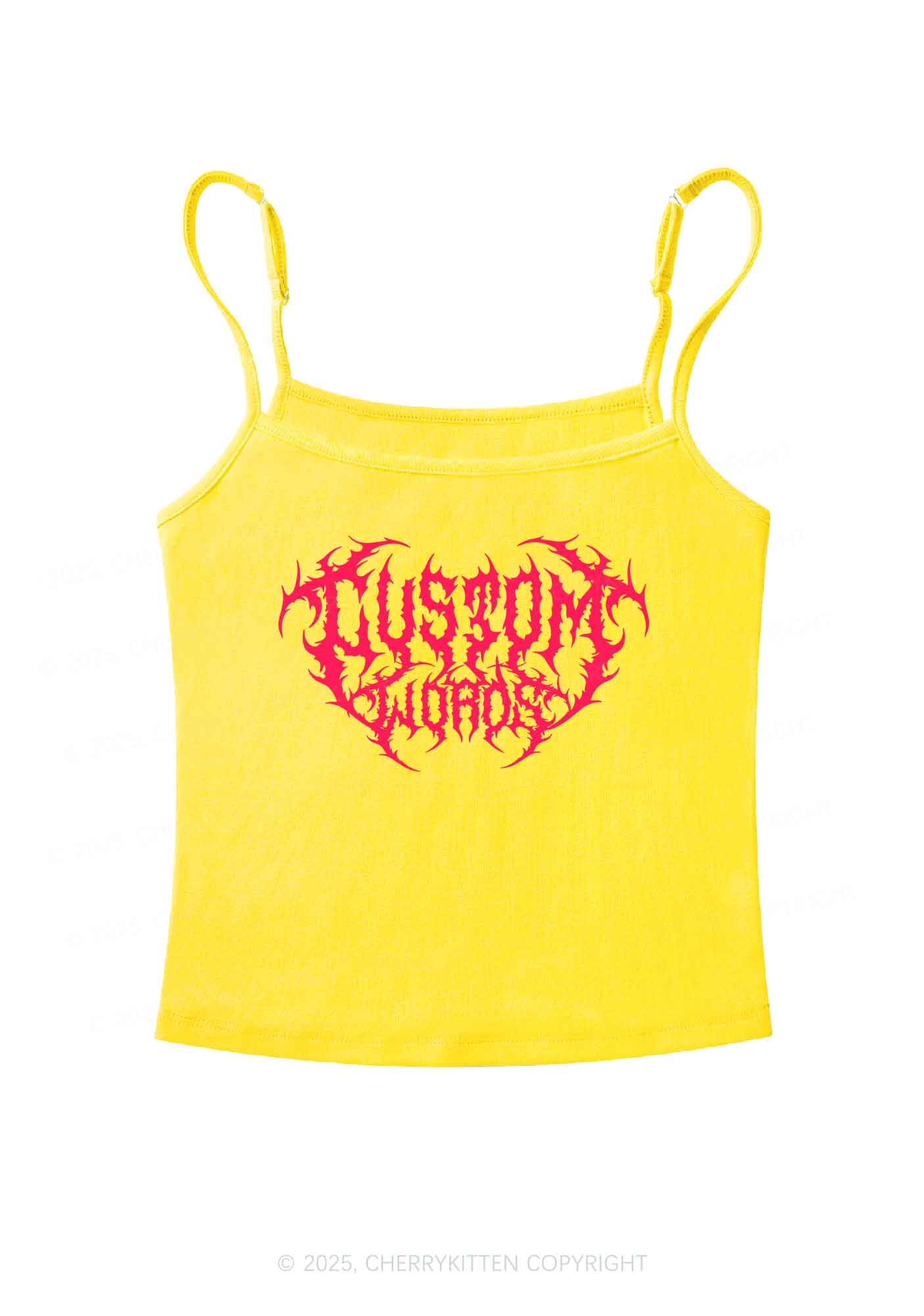 Custom Punk Words Y2K Spaghetti Strap Cami Cherrykitten