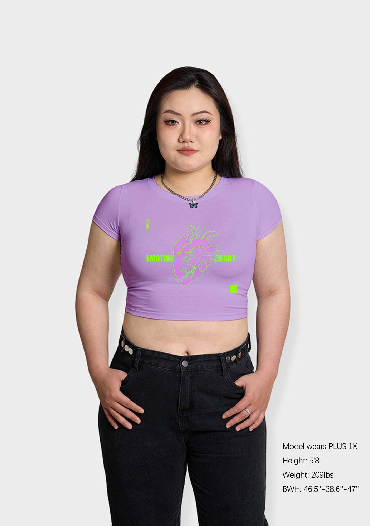 Curvy Emotion Heart Baby Tee