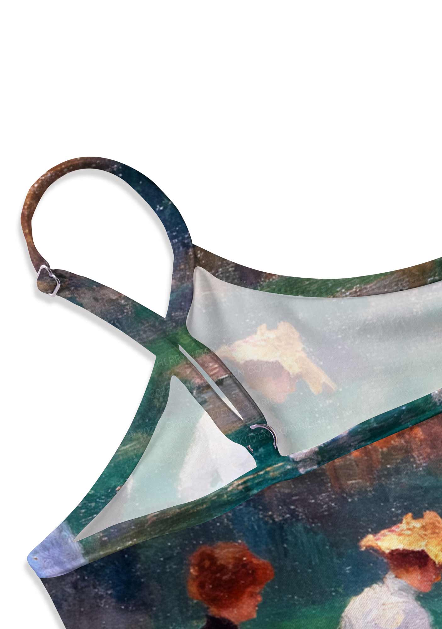 Sunset Pond Swans Pride Y2K Print Cami Crop Top Cherrykitten