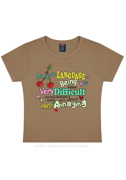 Difficult And Annoying Language Y2K Baby Tee Cherrykitten