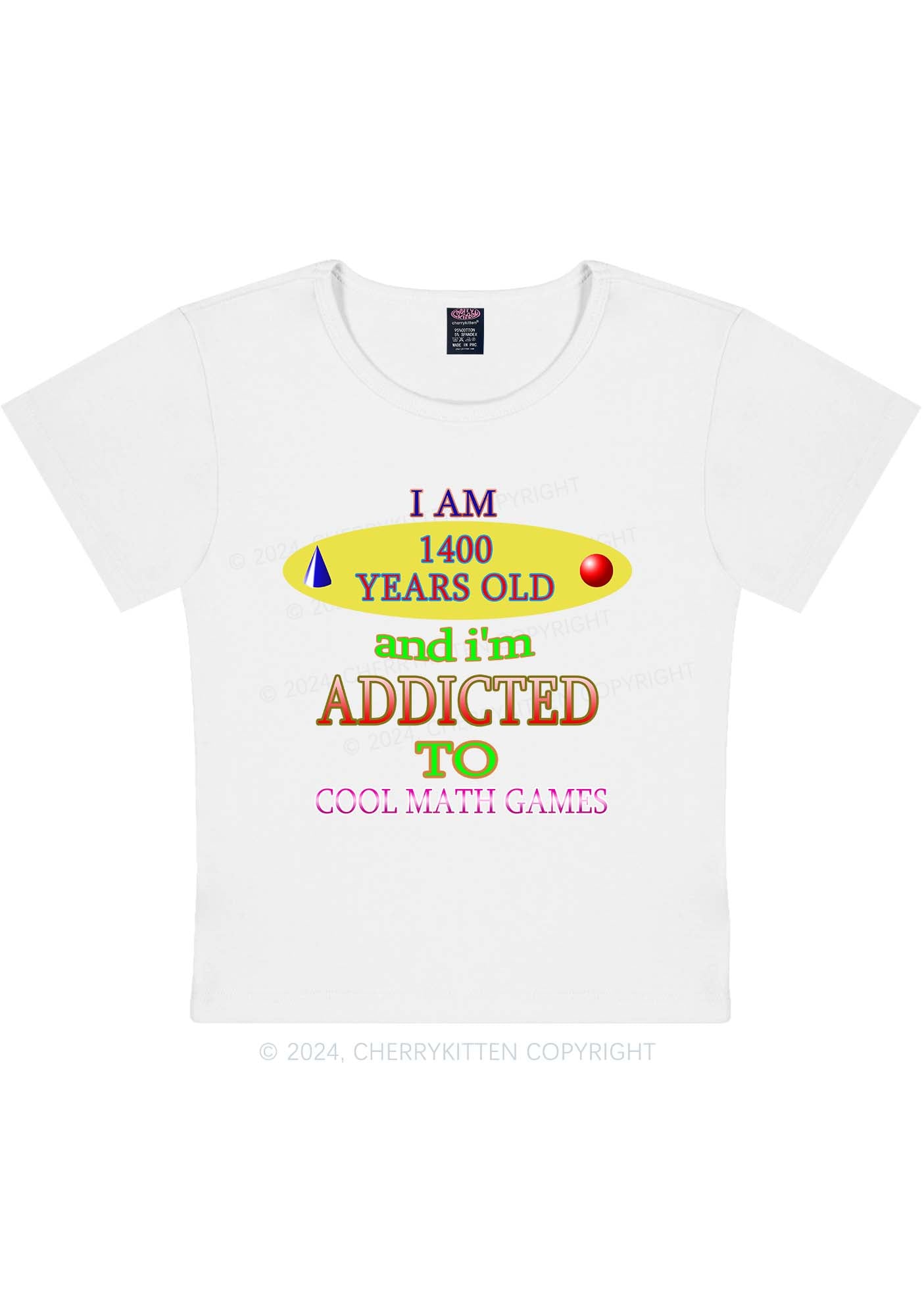 Curvy Cool Math Games Y2K Baby Tee Cherrykitten
