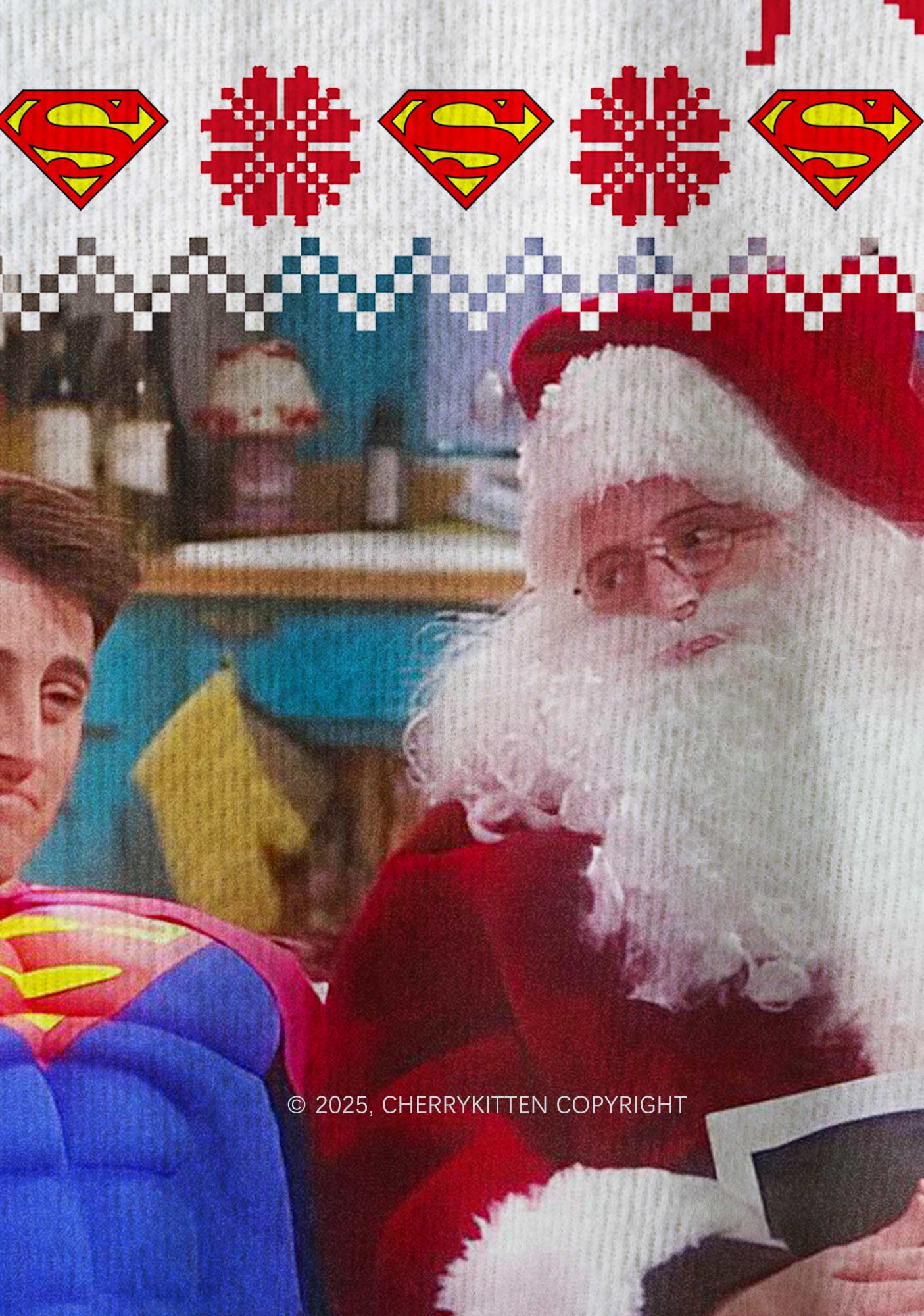 Super Santa Y2K Christmas Knit Sweatshirt Cherrykitten