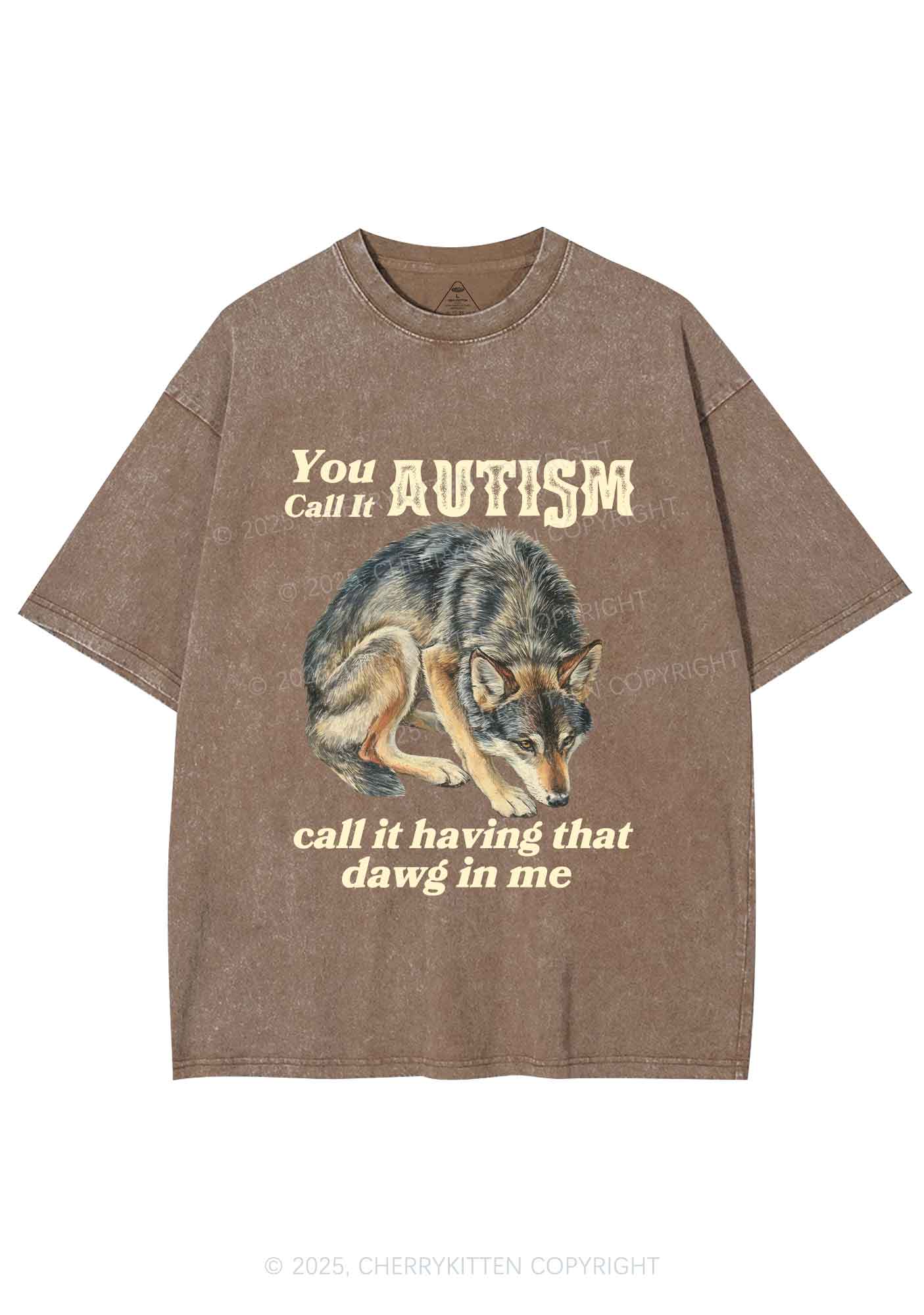 You Call It Autism Y2K Shirts Washed Tee Cherrykitten
