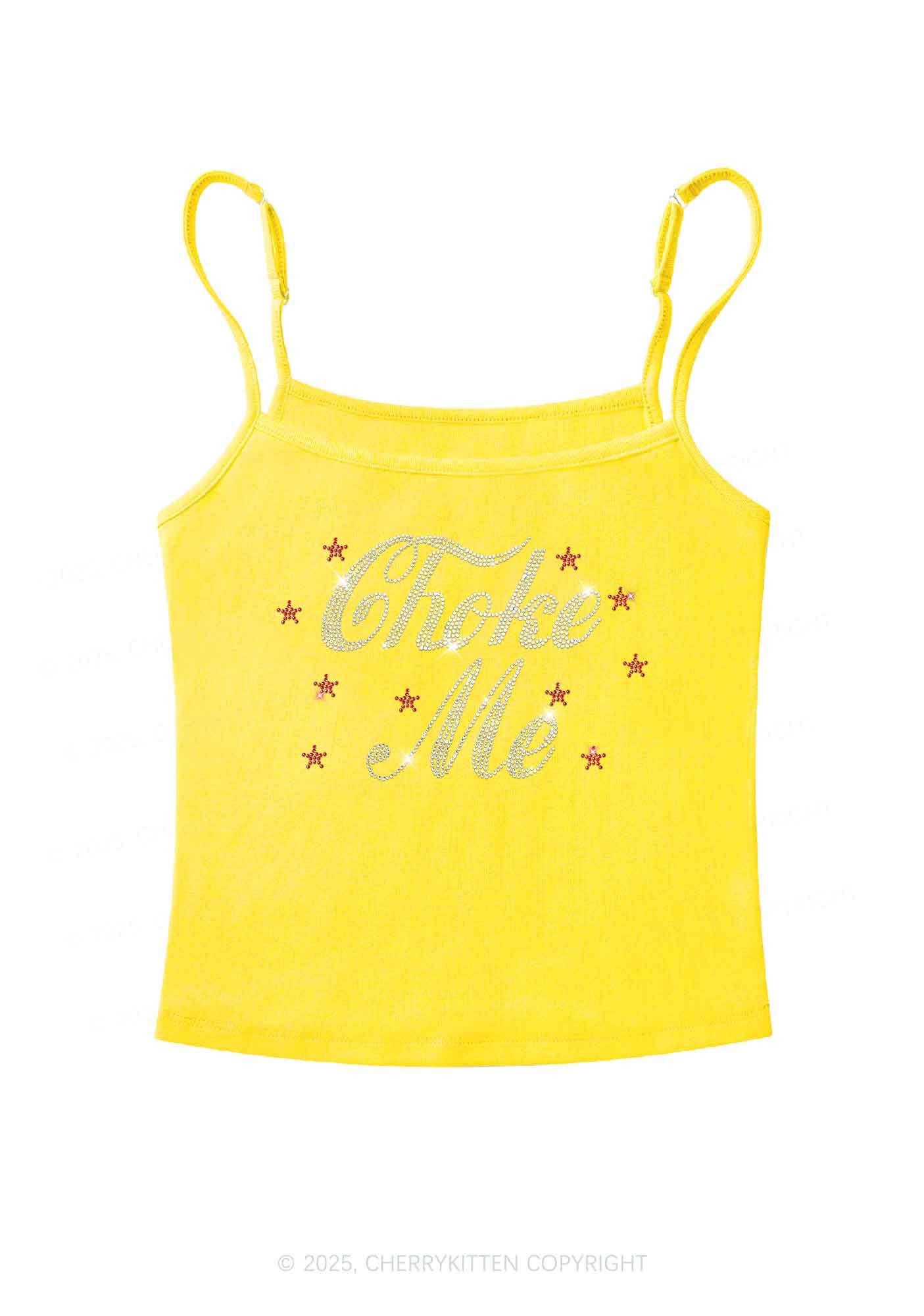Rhinestone Choke Me Y2K Spaghetti Strap Cami Cherrykitten