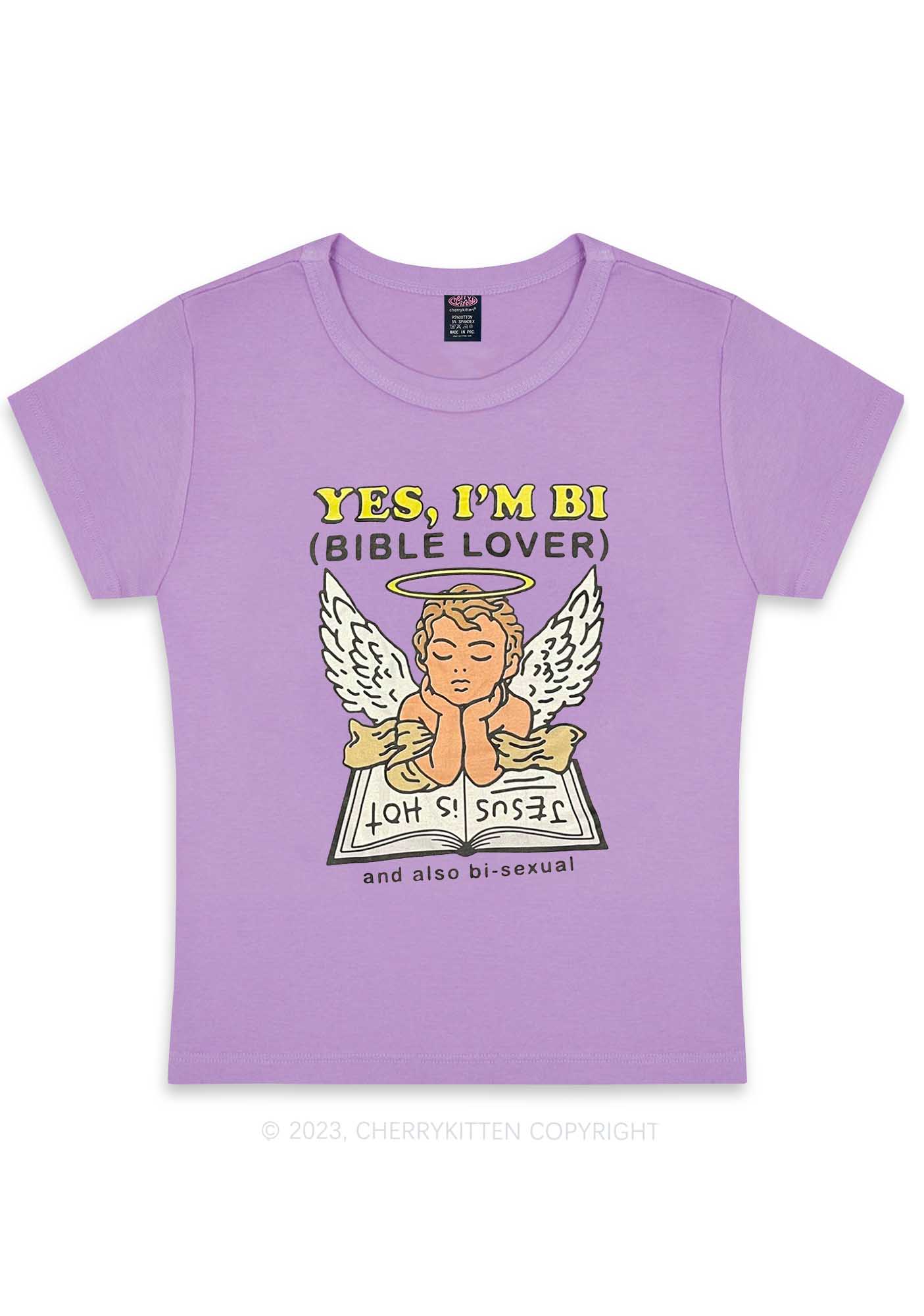 Curvy Bible Lover Y2K Baby Tee Cherrykitten