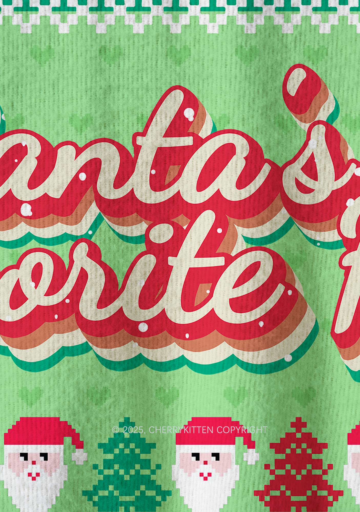 Santas Favorite Ho Y2K Christmas Knit Sweatshirt Cherrykitten