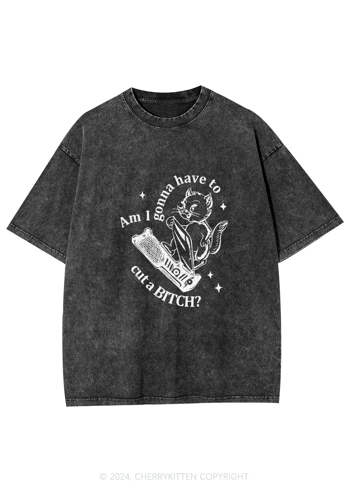 Cut A Bxxch Y2K Washed Tee Cherrykitten