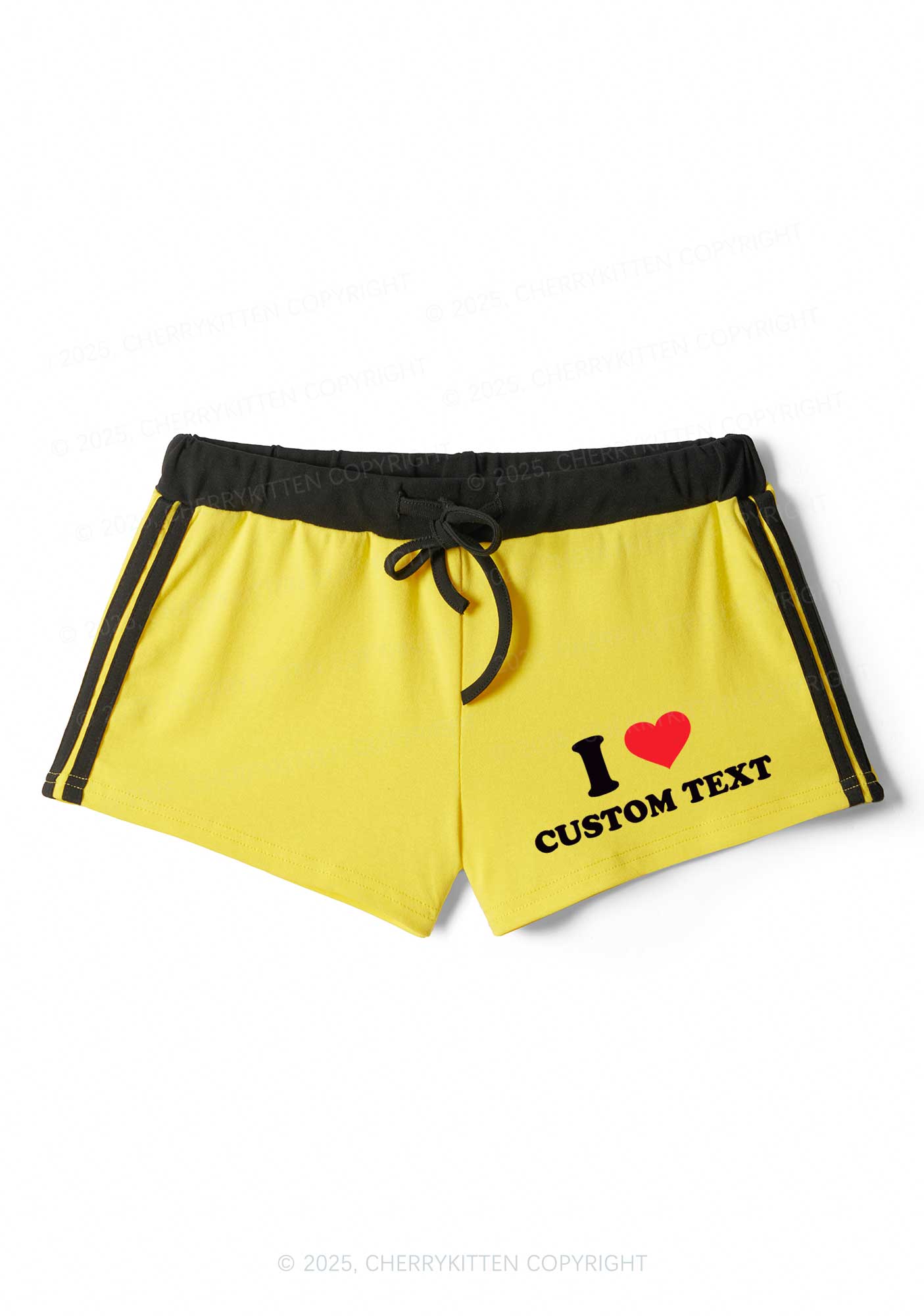 I Love Custom Personalized Y2K Drawstring Mini Shorts Cherrykitten