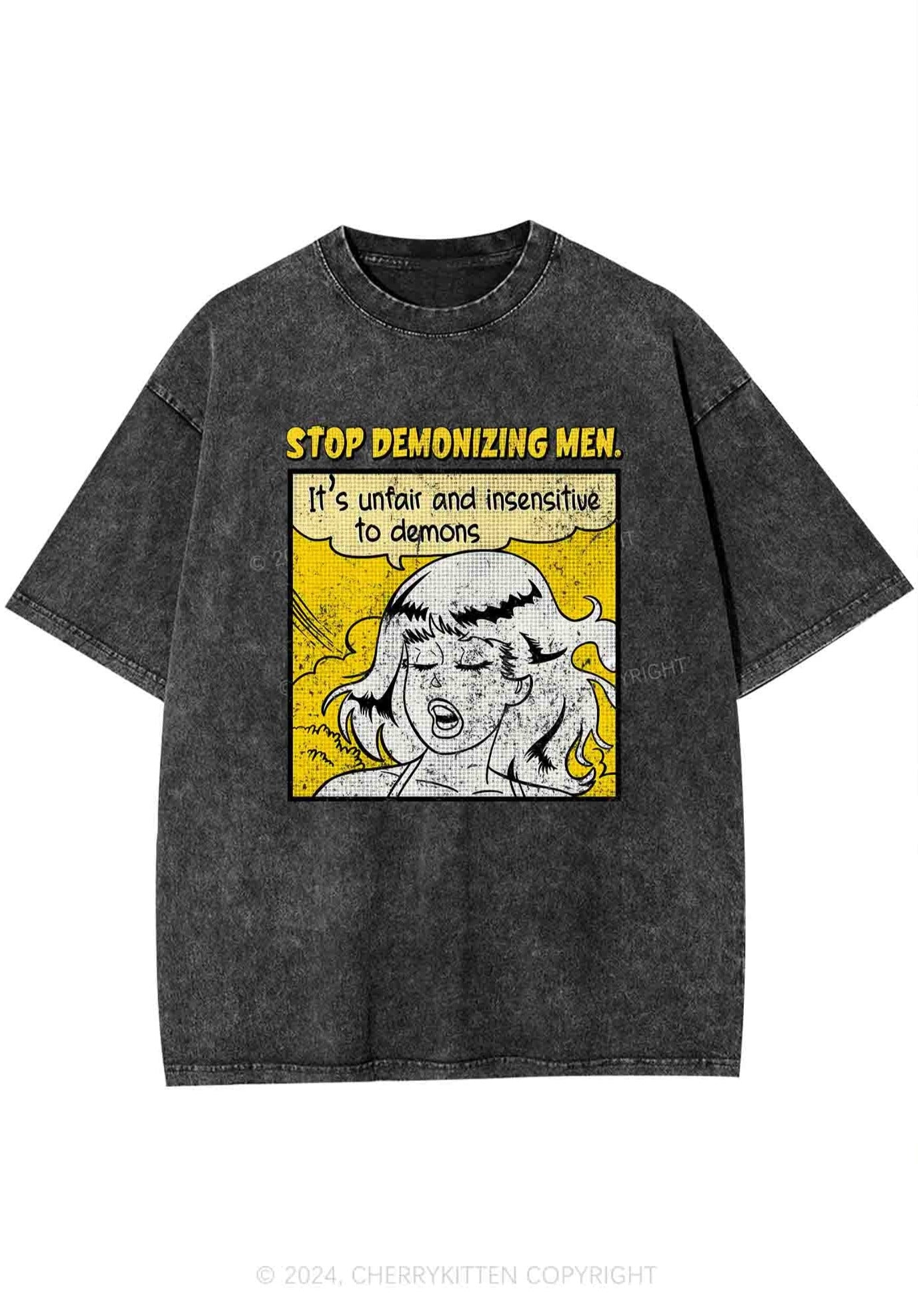 Stop Demonizing Men Y2K Washed Tee Cherrykitten