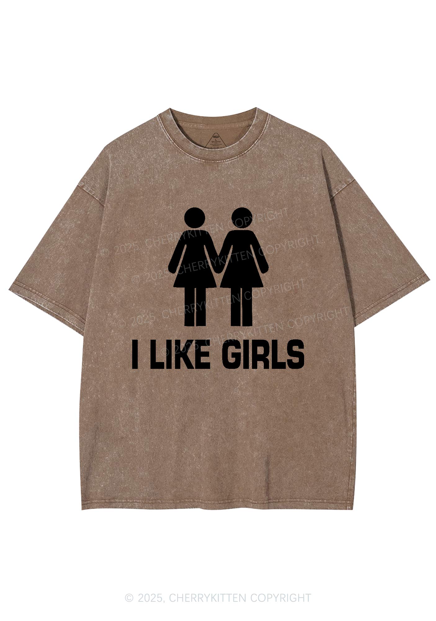 I Like Girls Pride Y2K Shirts Washed Tee Cherrykitten