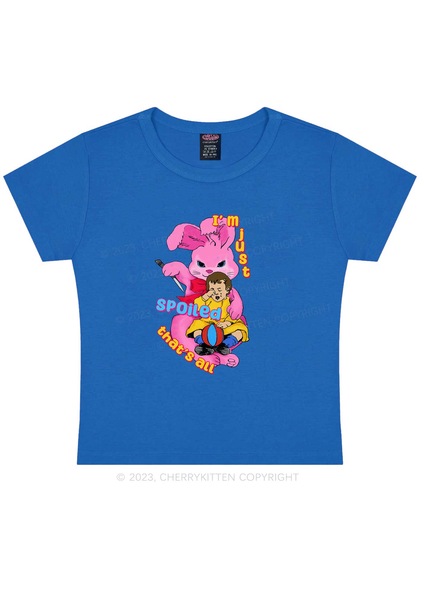 Bunny Just Spoiled Kids Y2K Baby Tee Cherrykitten