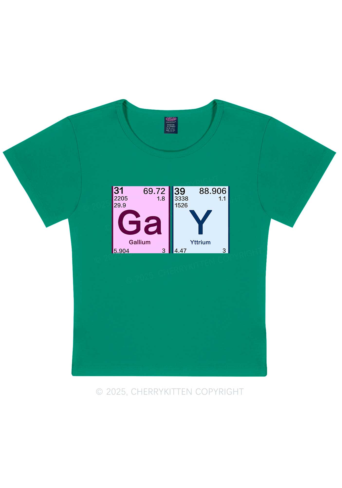 Gay Periodic Table Elements Pride Y2K Baby Tee Cherrykitten